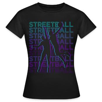 Streetball Spieler Retro - Frauen T-Shirt - Schwarz - Vorne - AI Model Female 172 dark (172cm)