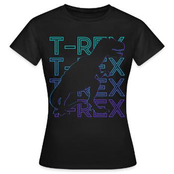 T-Rex Dinosaure T Rex Dino Rétro - T-shirt Femme - noir - Devant - AI Model Female 172 dark (172cm)
