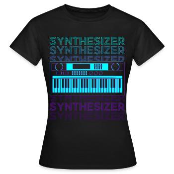 Synthétiseur Rétro - T-shirt Femme - noir - Devant - AI Model Female 172 dark (172cm)
