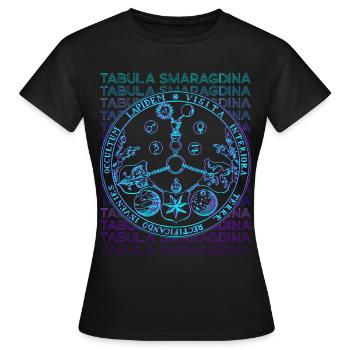 Tabula Emerald Table Hermetic Alchemi - Women's T-Shirt - black - Front - AI Model Female 172 dark (172cm)