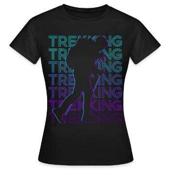 Trekking Trekker Trek Retro - Frauen T-Shirt - Schwarz - Vorne - AI Model Female 172 dark (172cm)
