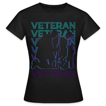 Vétéran Rétro - T-shirt Femme - noir - Devant - AI Model Female 172 dark (172cm)