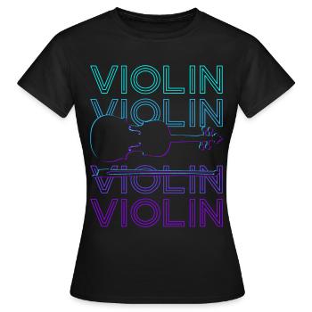Violoniste Violoniste Rétro - T-shirt Femme - noir - Devant - AI Model Female 172 dark (172cm)