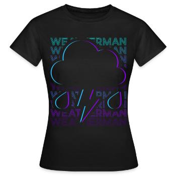 Météorologue Météo Grenouille Météo PrévisionNiste Rétro - T-shirt Femme - noir - Devant - AI Model Female 172 dark (172cm)