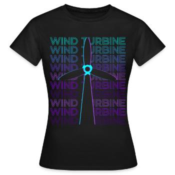 Wind turbine Retro - Women's T-Shirt - black - Front - AI Model Female 172 dark (172cm)