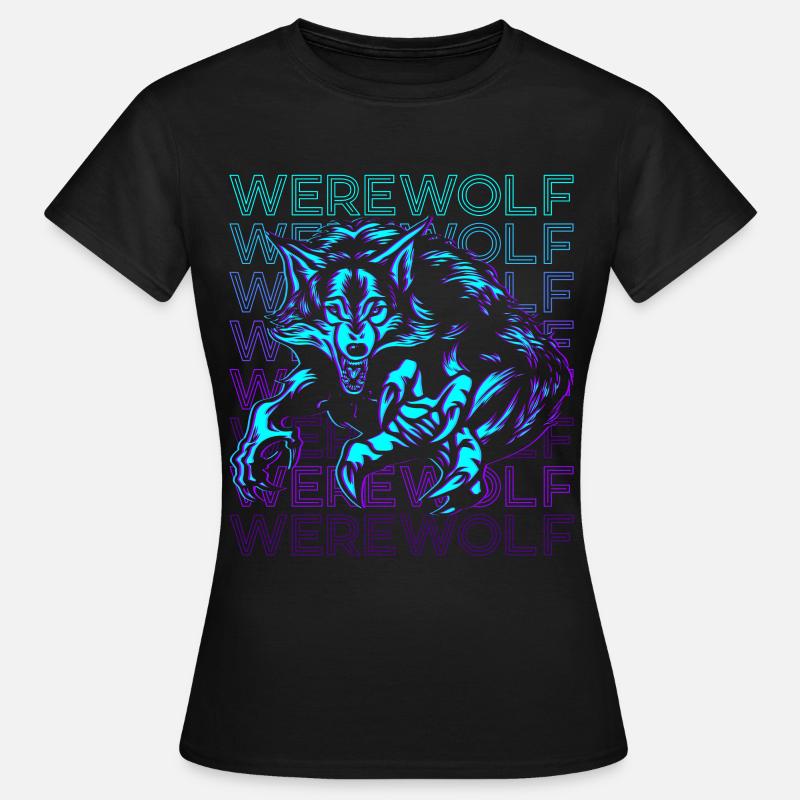 Werwolf Retro - Frauen T-Shirt - Schwarz
