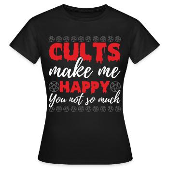 Funny Cult Occult - Women's T-Shirt - black - Front - AI Model Female 172 dark (172cm)