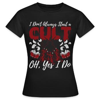Lustig Kult Okkult - Frauen T-Shirt - Schwarz - Vorne - AI Model Female 172 dark (172cm)