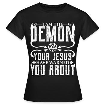 Lustig Kult Okkult - Frauen T-Shirt - Schwarz - Vorne - AI Model Female 172 dark (172cm)