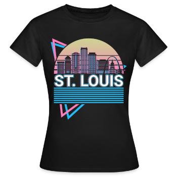 St Louis City Skyline Cityscape Rétro - T-shirt Femme - noir - Devant - AI Model Female 172 dark (172cm)