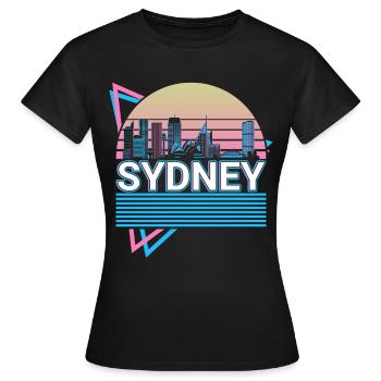 Sidney Stadt Skyline Stadtbild Retro - Frauen T-Shirt - Schwarz - Vorne - AI Model Female 172 dark (172cm)