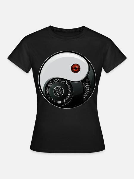 Cyborg Ying Yang Yin Yang Cyber Esthétique - T-shirt Femme - noir