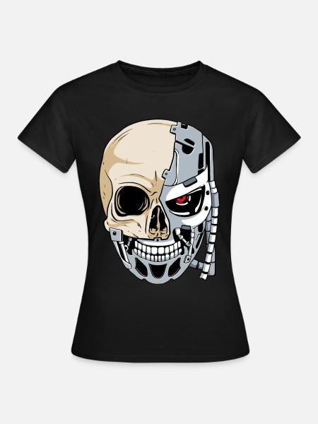 Cyborg-Schädel Cyber-Ästhetik - Frauen T-Shirt - Schwarz