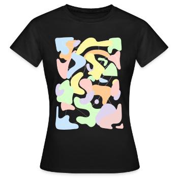 Danish Pastel Aesthetic Retro Pastel Pattern - Women's T-Shirt - black - Front - AI Model Female 172 dark (172cm)