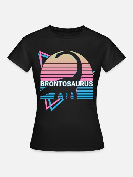 Brontosaurus Dinosaurier Retro - Frauen T-Shirt - Schwarz