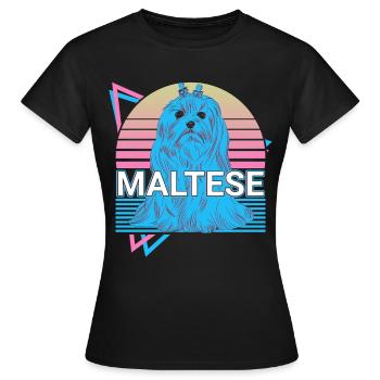 Rétro maltais - T-shirt Femme - noir - Devant - AI Model Female 172 dark (172cm)