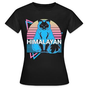 Chat de l’Himalaya Rétro - T-shirt Femme - noir - Devant - AI Model Female 172 dark (172cm)