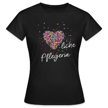 Infirmière chaleureuse Gift Care Aidante principale - T-shirt Femme - noir - Devant - AI Model Female 172 dark (172cm)