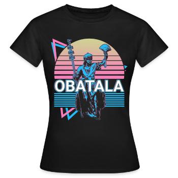 Obatala Orisha Divinité africaine Yoruba Religi - T-shirt Femme - noir - Devant - AI Model Female 172 dark (172cm)
