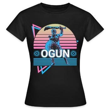 Ogun Orisha African Deity Yoruba Religion - Women's T-Shirt - black - Front - AI Model Female 172 dark (172cm)