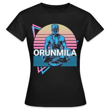 Orunmila Orisha Divinité africaine Yoruba Relig - T-shirt Femme - noir - Devant - AI Model Female 172 dark (172cm)