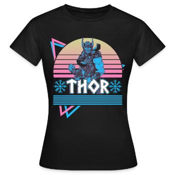 Thor Dieu nordique Asgard Mythologie nordique R - T-shirt Femme - noir - Devant - AI Model Female 172 dark (172cm)