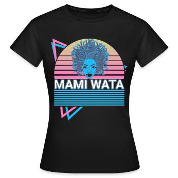 Mami Wata La Sirene Water Spirit Ancien - T-shirt Femme - noir - Devant - AI Model Female 172 dark (172cm)