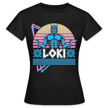 Loki Dieu nordique Asgard Mythologie nordique R - T-shirt Femme - noir - Devant - AI Model Female 172 dark (172cm)