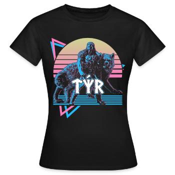 Tyr Norse Dieu Asgard Mythologie nordique Re - T-shirt Femme - noir - Devant - AI Model Female 172 dark (172cm)
