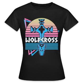 Wolfskreuz Wikinger Nordisch Wolfskreuz Nordische - Frauen T-Shirt - Schwarz - Vorne - AI Model Female 172 dark (172cm)