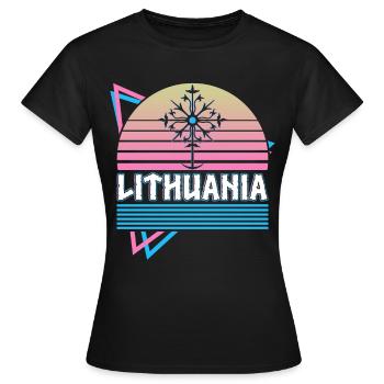 Lituanie Mythologie nordique Rétro - T-shirt Femme - noir - Devant - AI Model Female 172 dark (172cm)