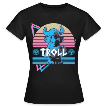 Troll Nordische Mythologie Nordischer Troll Nordis - Frauen T-Shirt - Schwarz - Vorne - AI Model Female 172 dark (172cm)