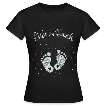 Babybauch Schwangere Mama Mutter Babyparty Baby - Frauen T-Shirt - Schwarz - Vorne - AI Model Female 172 dark (172cm)