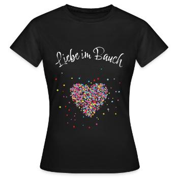 Schwangerschaft Verkünden Ankündigen Schwangere - Frauen T-Shirt - Schwarz - Vorne - AI Model Female 172 dark (172cm)