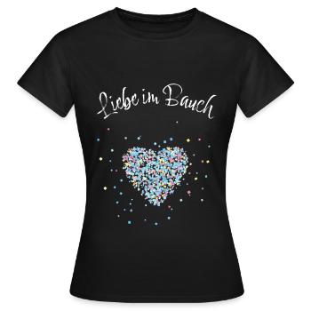 Babybauch Baby Shower Babyparty Schwangere Mama - Frauen T-Shirt - Schwarz - Vorne - AI Model Female 172 dark (172cm)