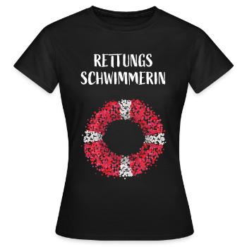 Rettungsschwimmerin Bademeisterin Schwimmbad - Frauen T-Shirt - Schwarz - Vorne - AI Model Female 172 dark (172cm)
