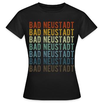Bad Neustadt City Rétro Vintage - T-shirt Femme - noir - Devant - AI Model Female 172 dark (172cm)