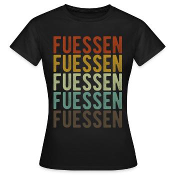 Fuessen Stadt Retro Vintage - Frauen T-Shirt - Schwarz - Vorne - AI Model Female 172 dark (172cm)