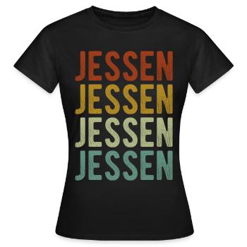 Jessen Stadt Retro Vintage - Frauen T-Shirt - Schwarz - Vorne - AI Model Female 172 dark (172cm)