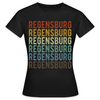 Regensburg City Retro Vintage - T-shirt Femme - noir - Devant - AI Model Female 172 dark (172cm)
