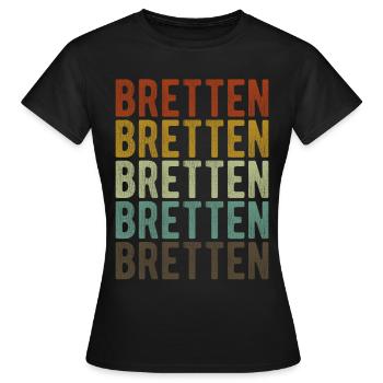 Bretten Stadt Retro Vintage - Frauen T-Shirt - Schwarz - Vorne - AI Model Female 172 dark (172cm)