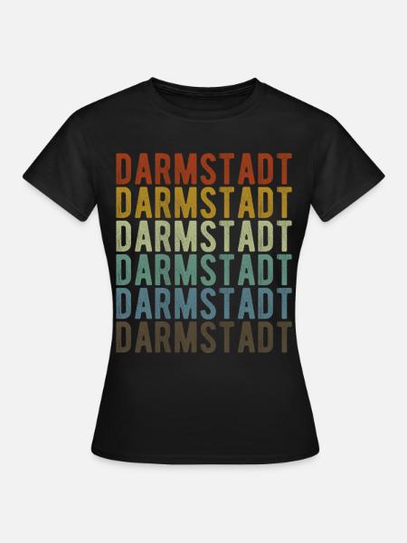 Darmstadt Stadt Retro Vintage - Frauen T-Shirt - Schwarz