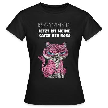 Renterin Pension Ruhestand Katzenbesitzer Kätzchen - Frauen T-Shirt - Schwarz - Vorne - AI Model Female 172 dark (172cm)