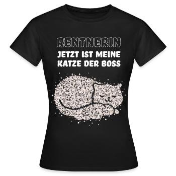 Renterin Ruhestand Katzenbesitzer Kätzchen Pension - Frauen T-Shirt - Schwarz - Vorne - AI Model Female 172 dark (172cm)