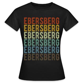 Ebersberg Stadt Retro Vintage - Frauen T-Shirt - Schwarz - Vorne - AI Model Female 172 dark (172cm)