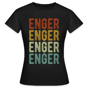 Enger Stadt Retro Vintage - Frauen T-Shirt - Schwarz - Vorne - AI Model Female 172 dark (172cm)
