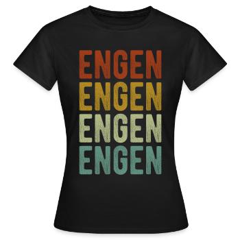 Engen Stadt Retro Vintage - Frauen T-Shirt - Schwarz - Vorne - AI Model Female 172 dark (172cm)