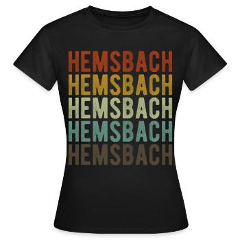 Hemsbach Stadt Retro Vintage - Frauen T-Shirt - Schwarz - Vorne - AI Model Female 172 dark (172cm)