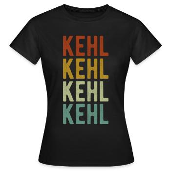 Kehl Stadt Retro Vintage - Frauen T-Shirt - Schwarz - Vorne - AI Model Female 172 dark (172cm)