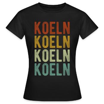 Koeln Stadt Retro Vintage - Frauen T-Shirt - Schwarz - Vorne - AI Model Female 172 dark (172cm)